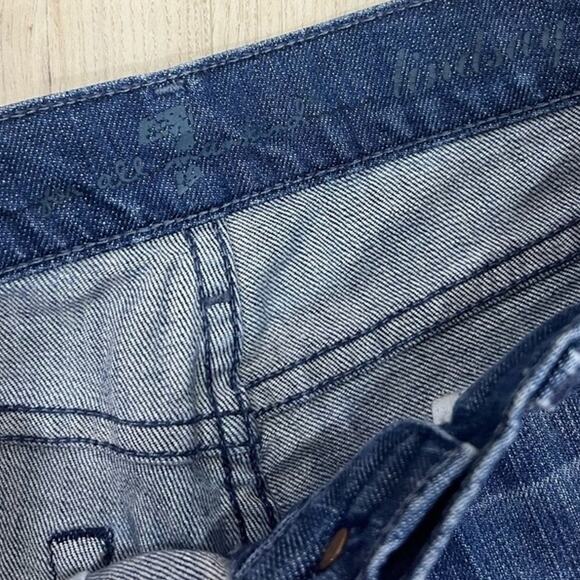 7 FOR ALL MANKIND y2k Swarovski Crystal Dark Stretch Denim Low Rise Shorts, 24 - Picture 6 of 6